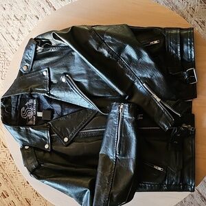 Shaf Leather Black Motorcycle Jacket